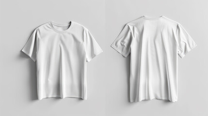  A whiteT-shirt on a gray background.