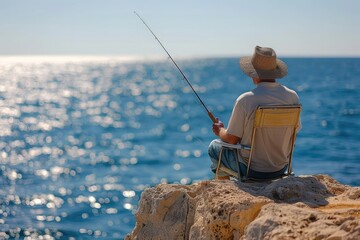peaceful fishing on the lake professional photography