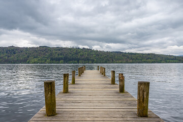 Wooden jetty on Lake Windermere