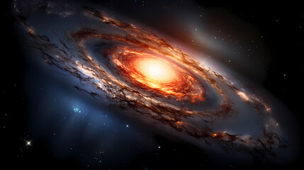 A spiral galaxy with a massive supermassive black hole at its center