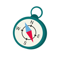 Compass. Children toy for playing outside. Orienteering on territory. Direction. Isolated vector illustration.  © AngArt