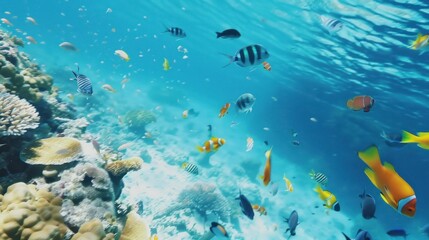 Fototapeta premium Underwater world. Coral reefs and fish