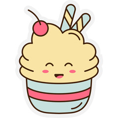 Cute Cupcake Sticker