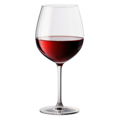 A glass of red wine isolated on a transparent background