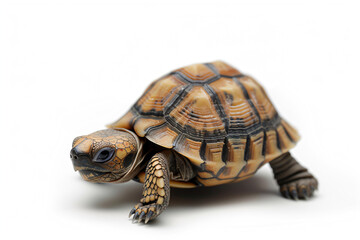 Obraz premium a small turtle is sitting on a white surface