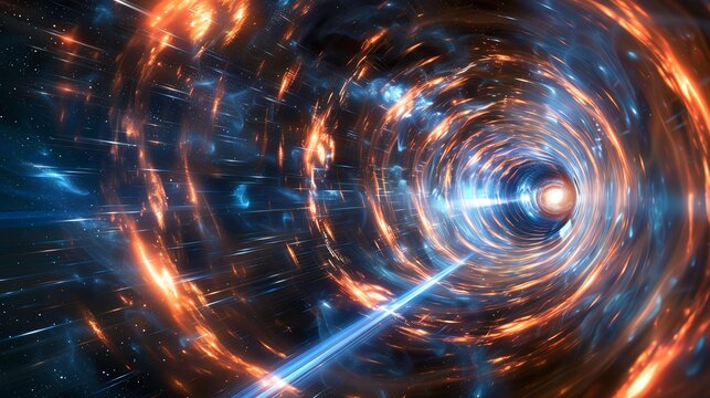 Wormhole, which is a hypothetical shortcut or tunnel through spacetime that connects two distant points.