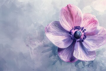 With gentle brushstrokes, watercolor paints evoke the allure of an anemone. Its petals, tinged with shades of pink, purple, or white, dance in the breeze, exuding a sense of whimsy.