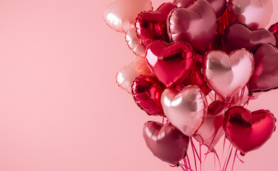 Magical Heart Balloons: Shades of Red and Pink