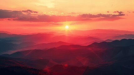 Obraz premium sunset in the mountains, vesicular film, landscape photography