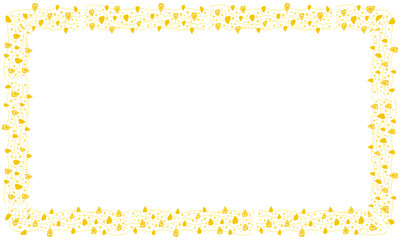 Hand drawn hearts border and frame on white background