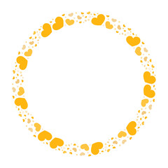 Hand drawn hearts border and frame on white background