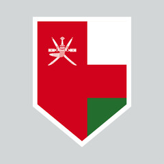 Oman Flag in Shield Shape Frame