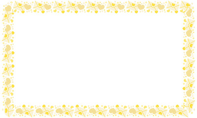 Hand drawn hearts border and frame on white background