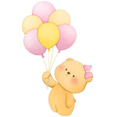 teddy bear with balloon