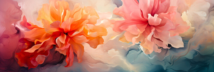 Vivid Floral Abstract in Pastel Hues: Blooming Artistic Background for Diverse, Prosperous Concepts