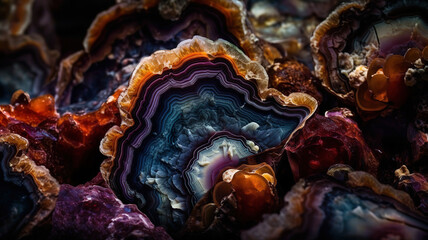 Intricate Geode Ethereal Crystals Close Up Pattern Background - Generative AI
