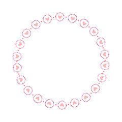 Hand drawn hearts border and frame on white background