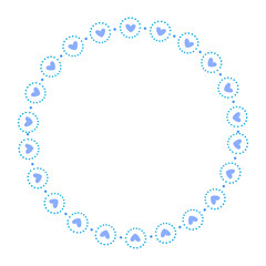 Hand drawn hearts border and frame on white background