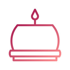 Candle icon gradient red white easter illustration
