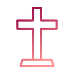 Obraz premium Salib icon gradient red white easter illustration