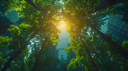 Explore how the ESG concept of focusing on environ,
Sunlight filters through dense forest trees