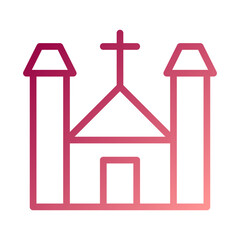 Cathedral icon gradient red white easter illustration