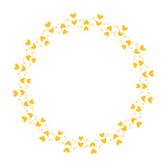 Fototapeta premium Hand drawn hearts border and frame on white background