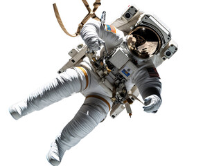 an astronaut in space with a white background