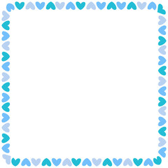 Hand drawn hearts border and frame on white background