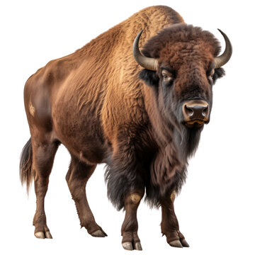 Fototapeta This magnificent bison stands tall on the open range