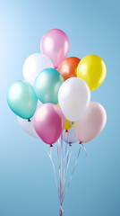 Colorful balloons with copy space for birthday party