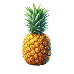 Pineapple fruit isolated on transparent background