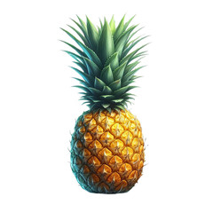 Pineapple fruit isolated on transparent background