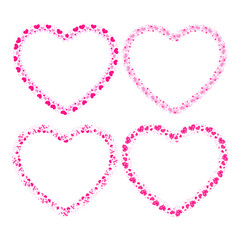 Hand drawn hearts border and frames collection