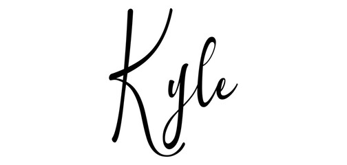 Kyle - black color - name written - ideal for websites, presentations, greetings, banners, cards, t-shirt, sweatshirt, prints, cricut, silhouette, sublimation, tag - obrazy, fototapety, plakaty