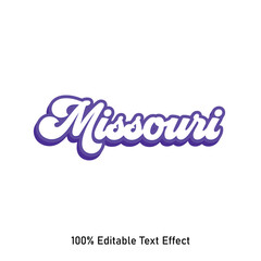 Missouri text effect vector. Editable college t-shirt design printable text effect vector