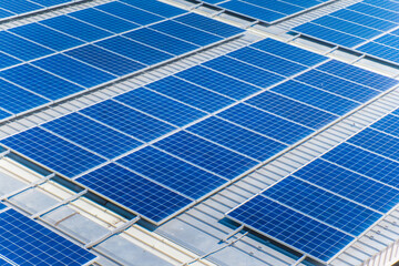 Solar cells installed on the roof