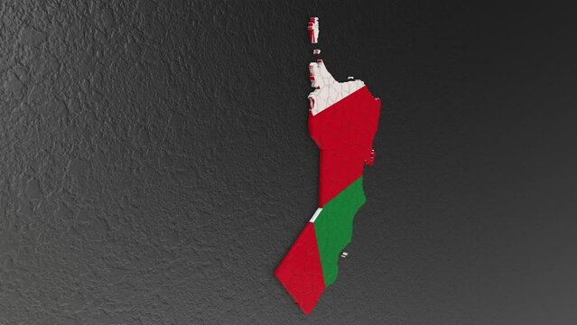 Oman map 3d. 3d map of Oman.