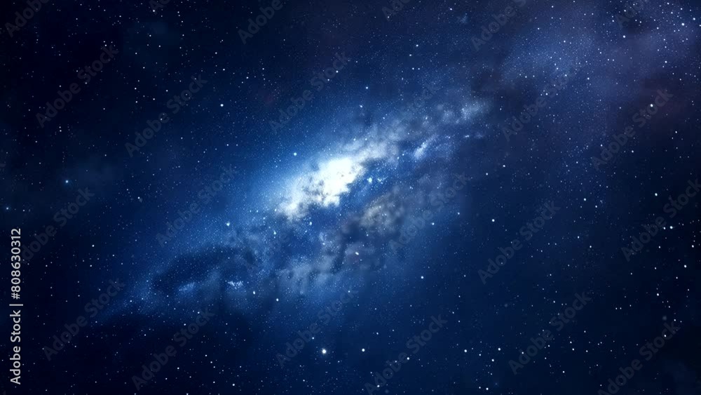 Wall mural infinite outer space animated background with galaxies and stars.