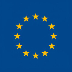 Flag Of Europe, European, EU, Clouds Background.