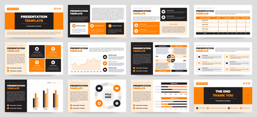 Modern presentation slide templates. Infographic elements template set for web, print, annual report brochure, business flyer leaflet marketing and advertising template. Vector Illustration.