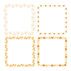 Hand drawn hearts border and frames collection