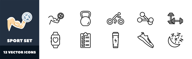 Sport icons set. Linear style. Vector icons