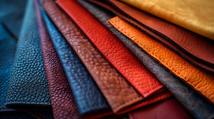 muestras de cuero de alta calidad en varios colores y texturas,