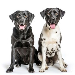 Dogs isolated on white background  