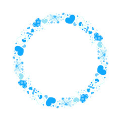 Hand drawn hearts border and frame on white background