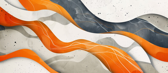 orange and grey line art abstact texture banner background