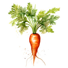 Digital technology carrot watercolor design illustration