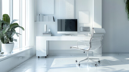 Modern Minimalistic Office Desk Setup
