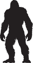 Bigfoot Silhouette Vector Illustration White Background